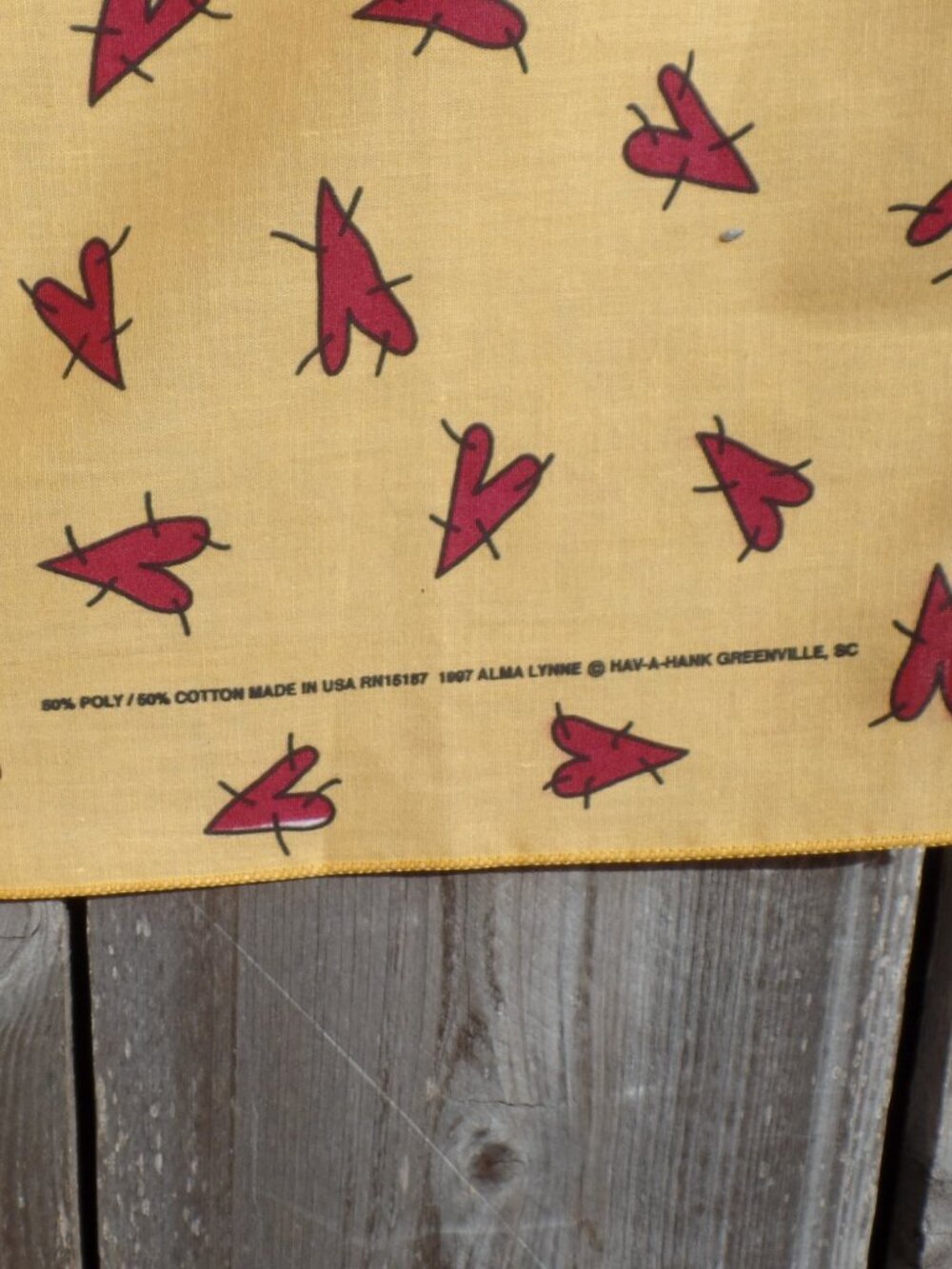 Alma Lynne 1997 Cross Stitch Heart Scarf HAV-A-HANK Brand Bandana - Picture 7 of 8